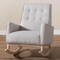 Baxton Studio Marlena Greyish Beige Upholstered Whitewash Wood Rocking Chair 143-7842 - alternate 5